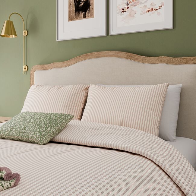 HARVEST MOON SINGLE DUVET COVER Ticking Stripe Green