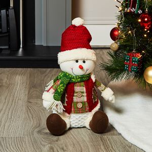 Christmas Snowman Sitting Decoration