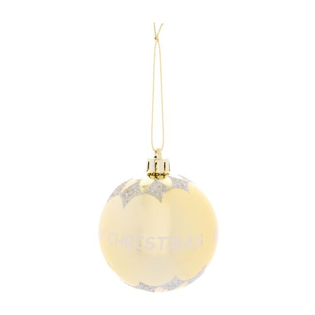 12 Pack Gold & White Bauble Set