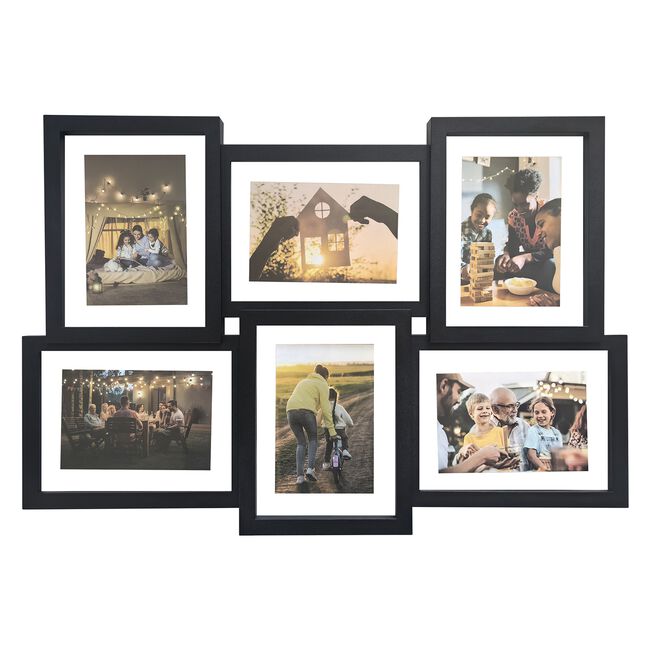6 Multi Aperture Photo Frame Black