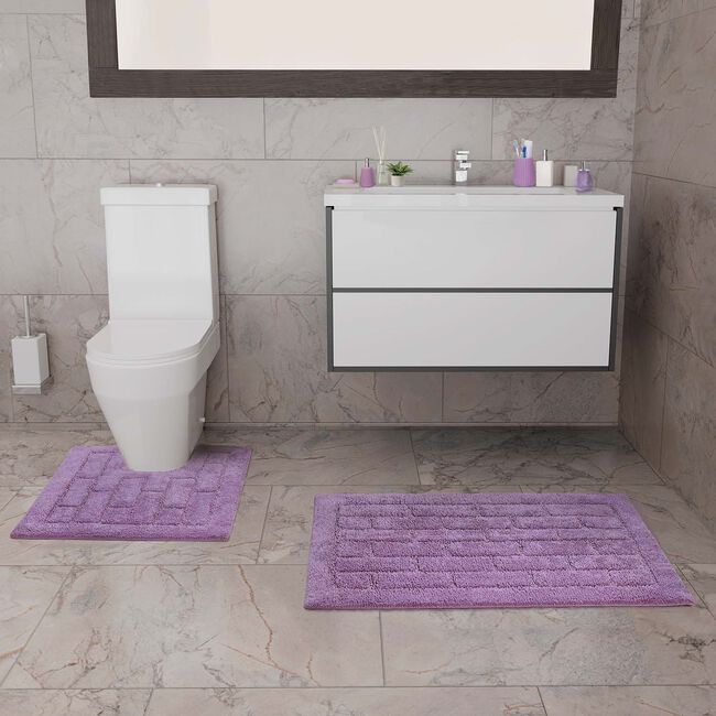 COTTON BRICK LAVENDER 50x50 Pedestal Mat