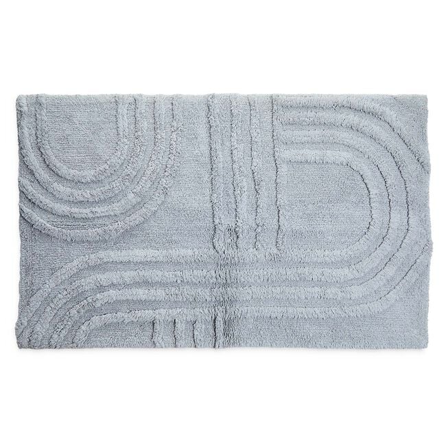 Luxury Geo-Carved Charcoal Bath Mat 50cm x 80cm
