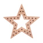 Set Of 2 Light Up Christmas Wooden Stars