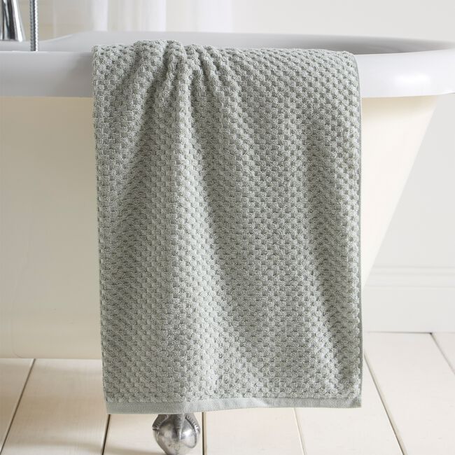 POPCORN CHECK GREEN Hand Towel