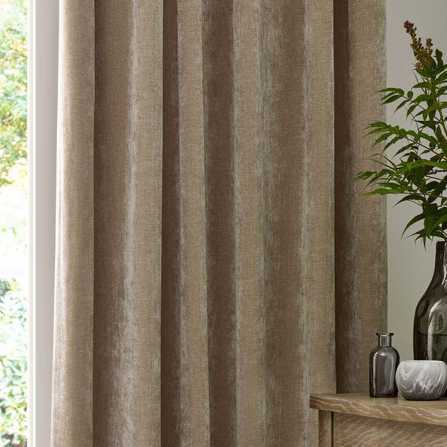 YARD PENCIL PLEAT CHENILLE NATURAL 90x90 Curtain