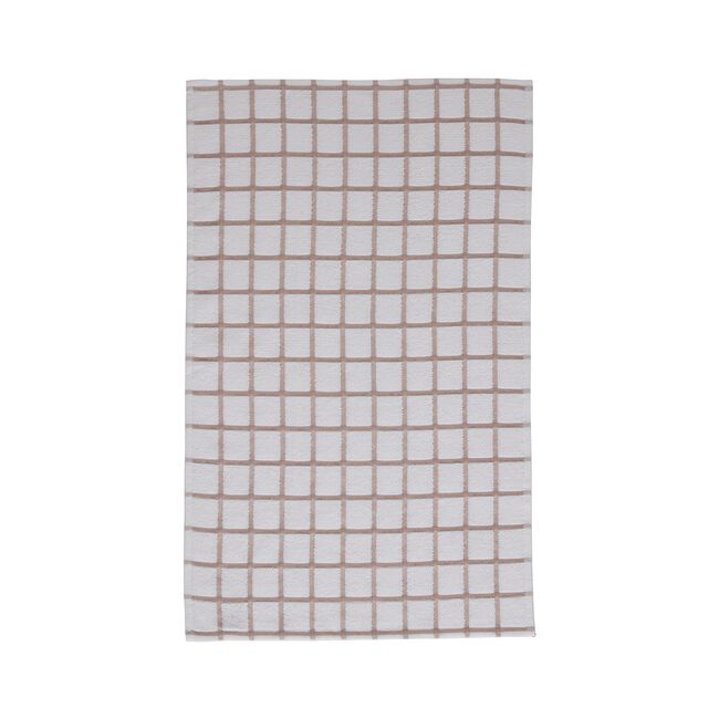 Multi Check Tea Towel - Mocha