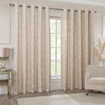 FLORAL JACQUARD SAND 66x 54 Curtain