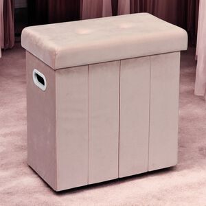 Folding Slim Storage Ottoman - Soft Pink