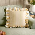 WYLDER BIRDIE STRIPE BUTTER YELLOW 45X45 Cushion