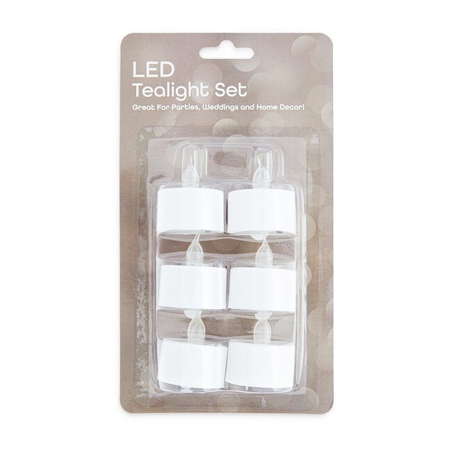 LED Battery Tea Light Candles - 6 Pack