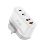 Budi White 2 USB-A & 2 USB-C Mains Charger