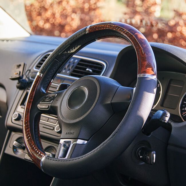 Luxury Leather Steering Wheel Cover