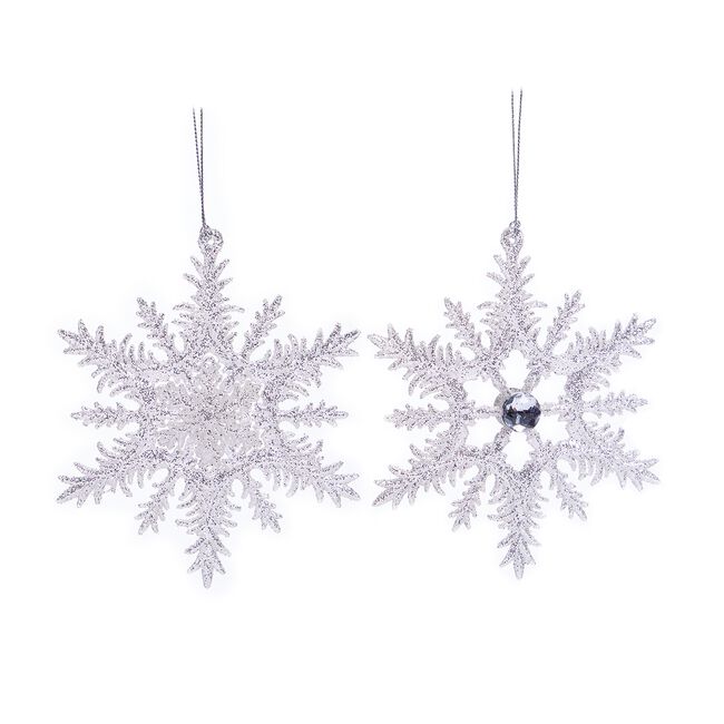Silver Snowflake Tree Ornament 12cm