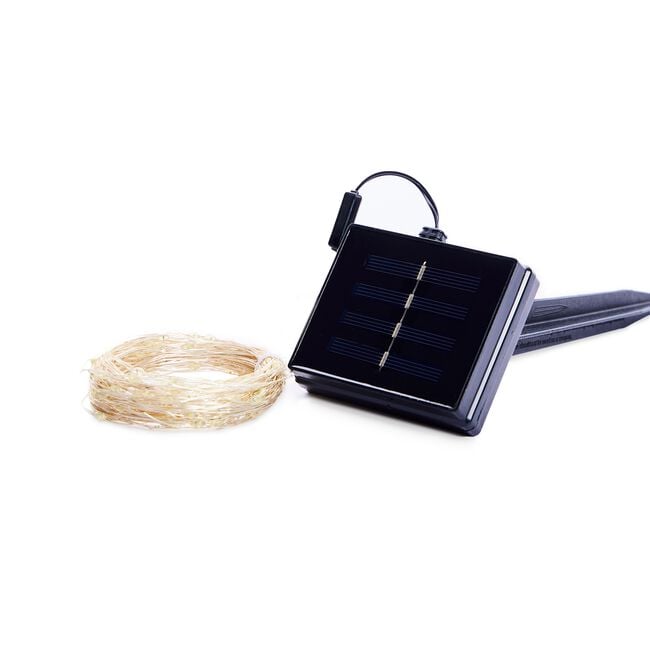 200 LED Solar Copper String Lights - White