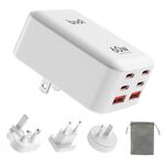 Budi 60W GaN Travel Charger 6 Port USB-C & USB-A