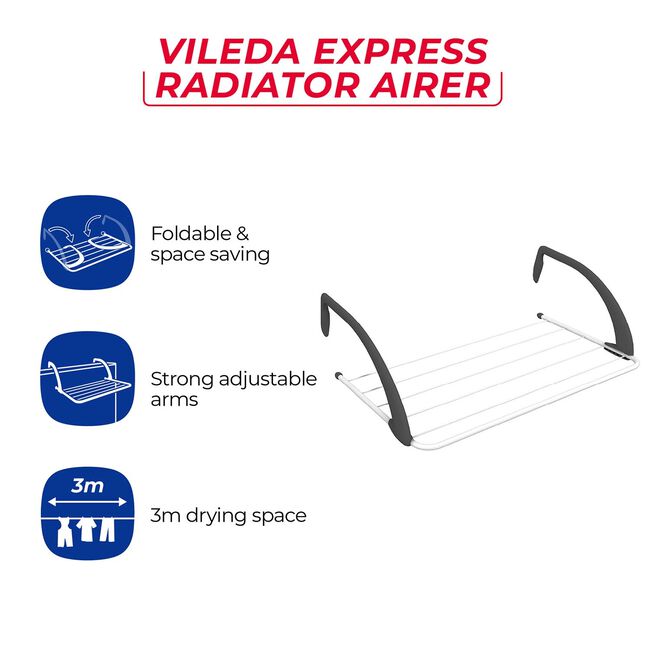 Vileda Express Radiator Airer - 3m