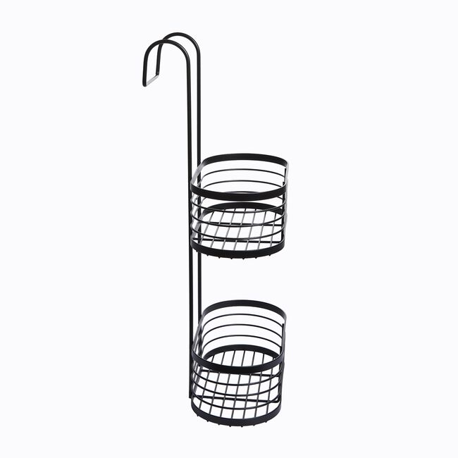 CAUSEWAY BAY TWO TIER OVAL Black Hanging Shower Caddy