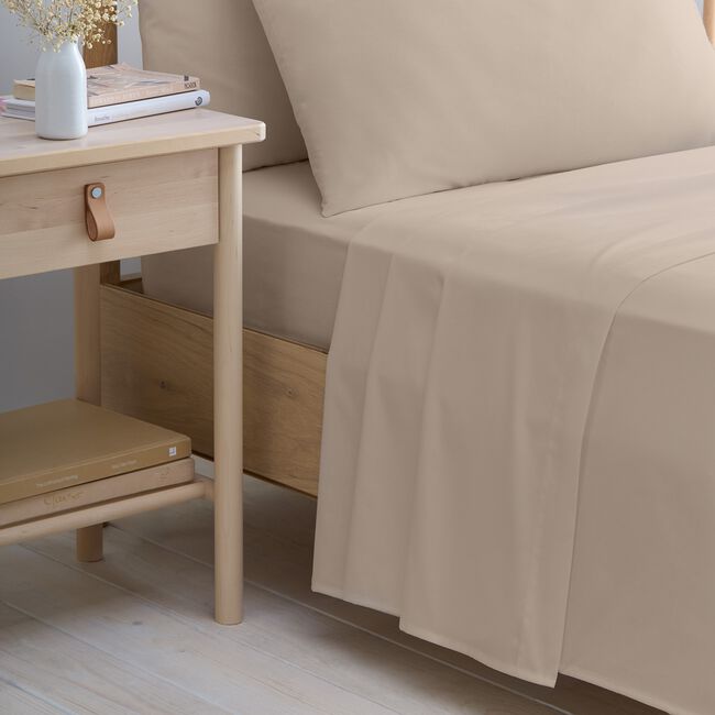 SINGLE FLAT SHEET Luxury Percale Caramel 3E