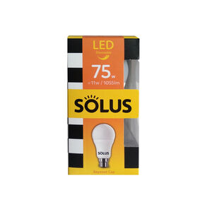 Solus A55 BC LED Bulb 11W (EQ. 75W) Dimmable