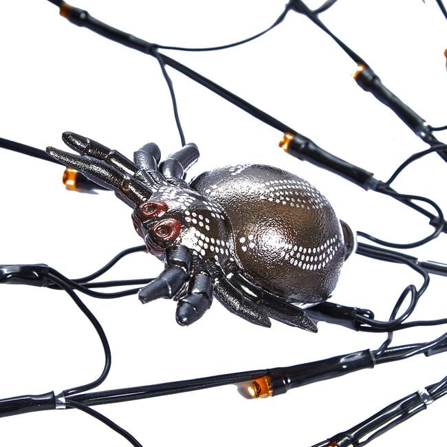 Halloween Amber 100 LED Spider Web Light