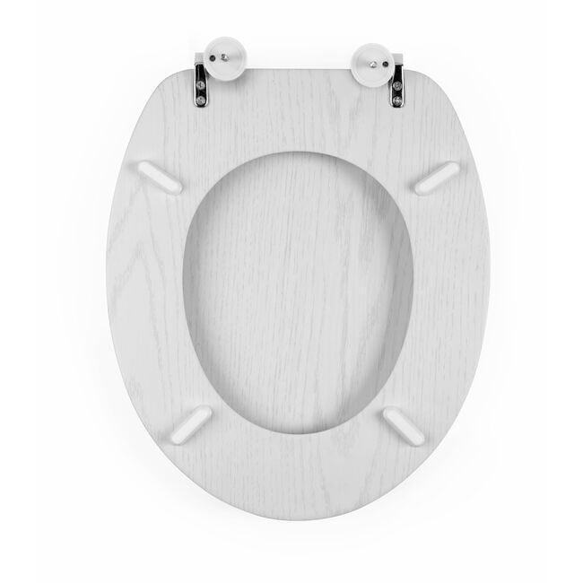 BELDRAY WHITE WOOD Effect Toilet Seat