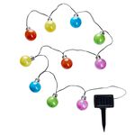 10 Patterned Ball Solar String Lights Multicolour