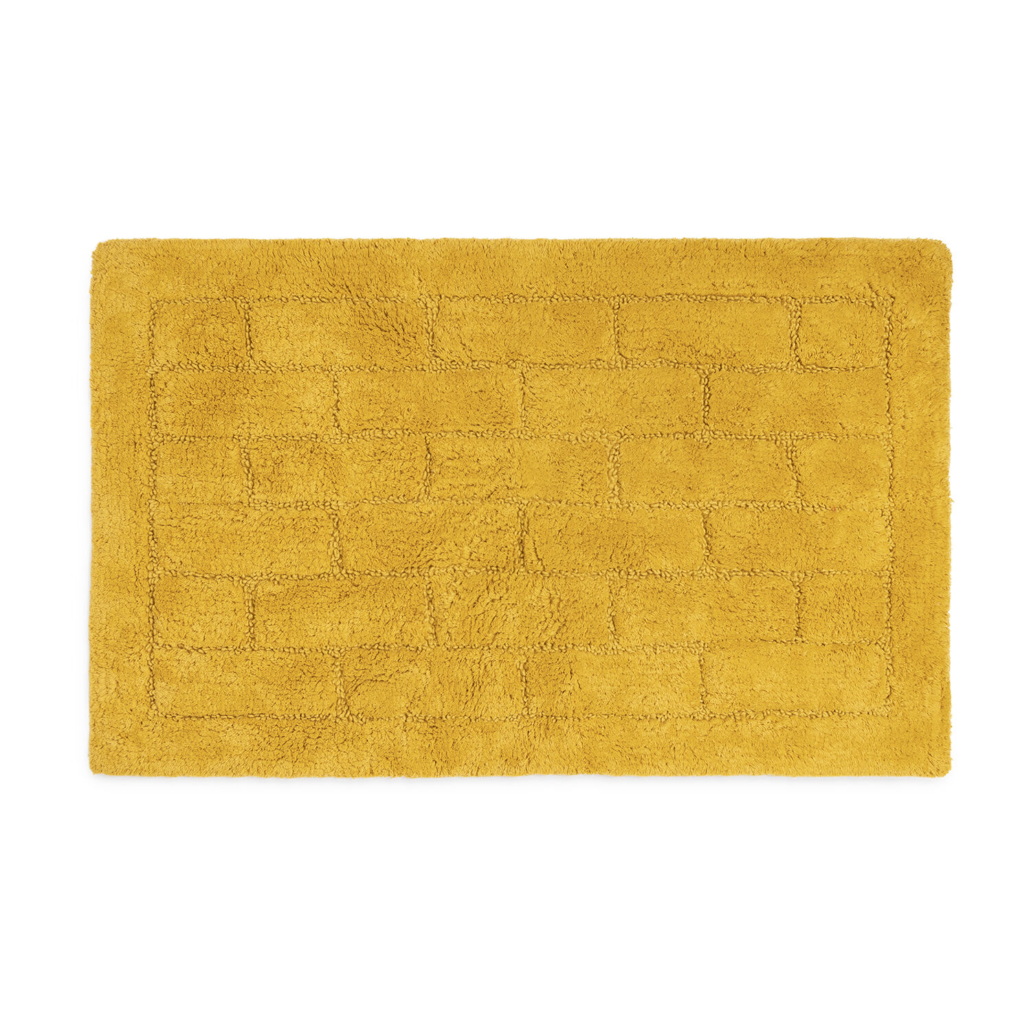 Cotton Brick Ochre Bath Mat 50cm x 80cm Home Store + More