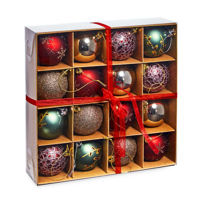 6cm Luxury Christmas Bauble Set 16 Pack