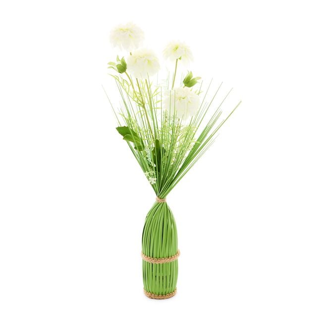 Floral Symphony White Dahlia Faux Bouquet