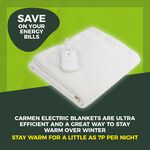 CARMEN SINGLE HEATED UNDER BLANKET 122x60cm