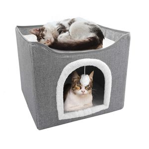Folding Cat House Dark Grey