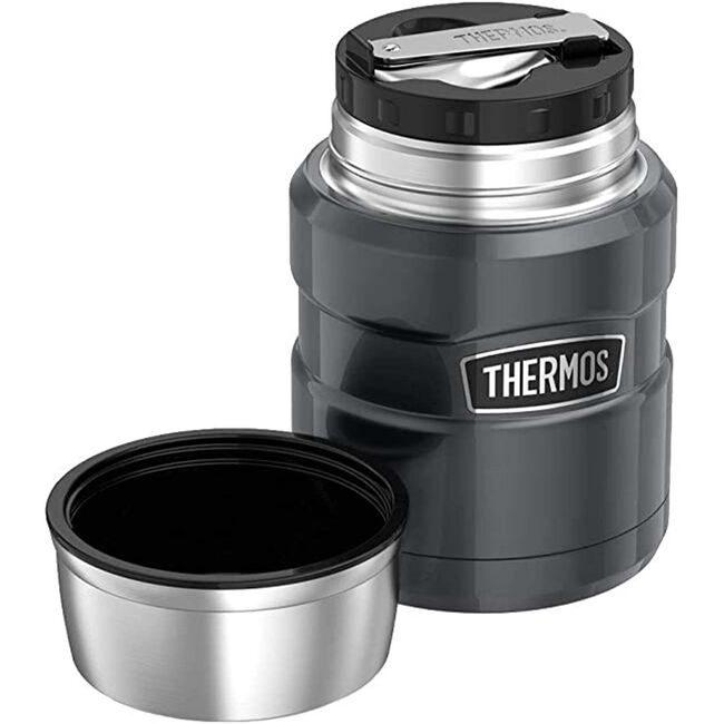 THERMOS GUNMETAL 0.47L KING Food Jar with Spoon