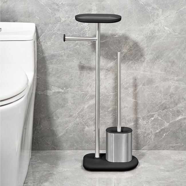 Nordhaus Black Toilet Roll and Brush Holder
