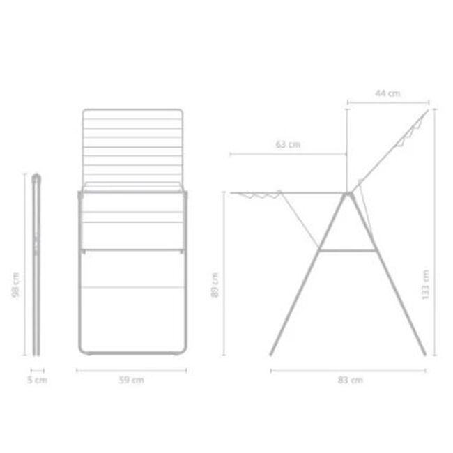 Brabantia 20m HangOn Drying Rack Black