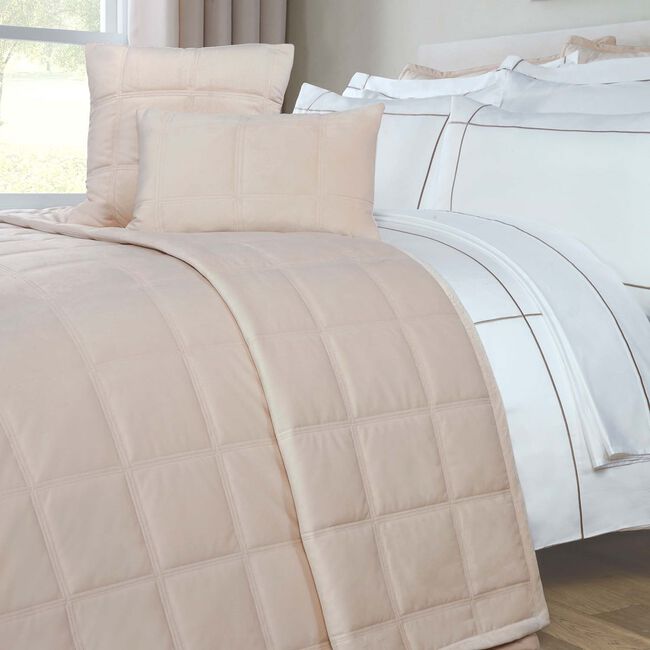 Quilted Hotel Velvet Mink 220cm x 230cm Bedspread