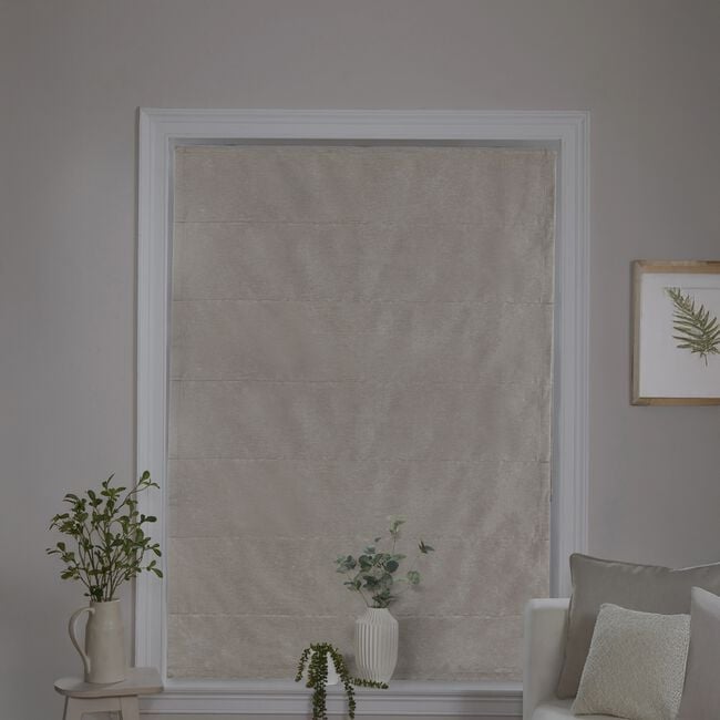 BLACKOUT & THERMAL TEXTURED NATURAL 90X140cm Roman Blind