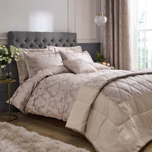 CATHERINE LANSFIELD DOUBLE DUVET COVER Damask Jacquard Champagne 