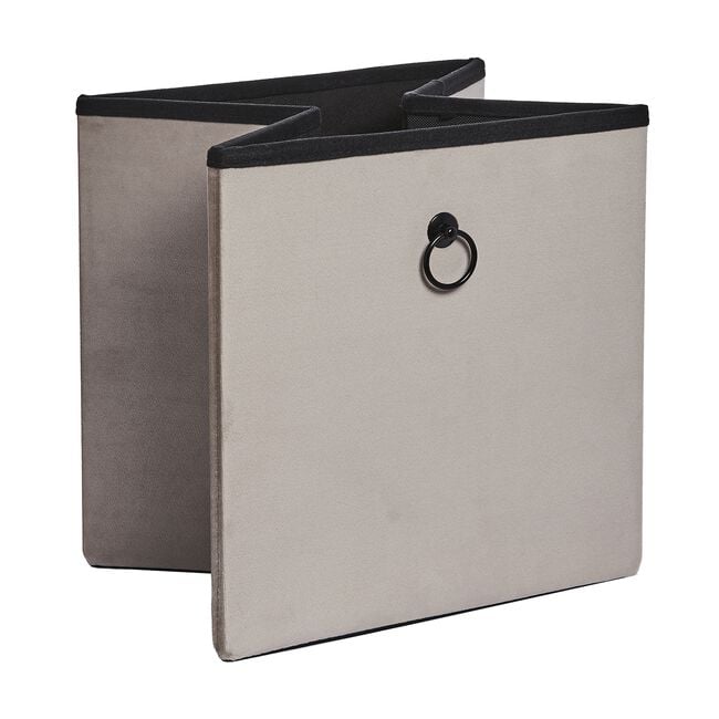 VELVET FOLDABLE SMALL Mink Ottoman