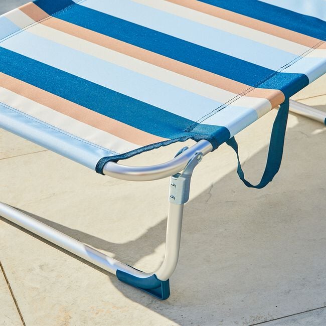Sun Lounger Blue Striped
