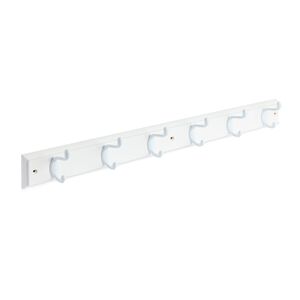 6 Hook Wooden Coat Rack White