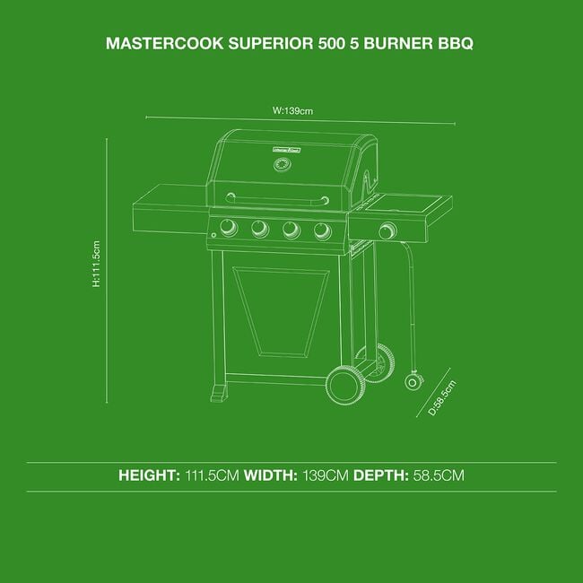 Mastercook Superior 500 5 Burner Gas BBQ