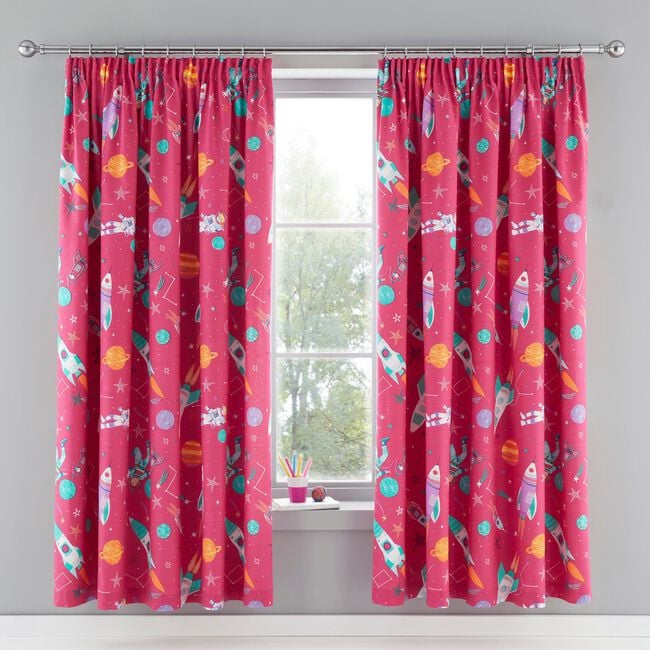 PENCIL PLEAT SUPERSONIC PINK 66x72 Curtain