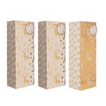 3 Bottle Bags - Gold Reindeers