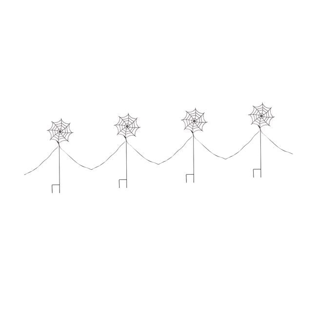 Set of 4 LED Spiderweb Silhouette Path Lights