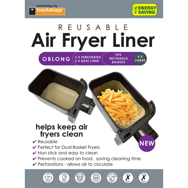 Toastabags 2 Reusable Oblong Air Fryer Liners