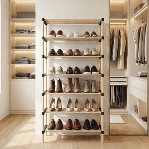 Shoe Rack 7 Layer Pine Wood 