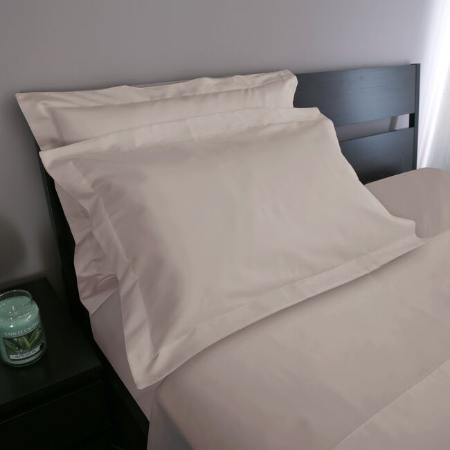 OXFORD P/CASE PAIR 500 Threadcount Cotton Stone 7i