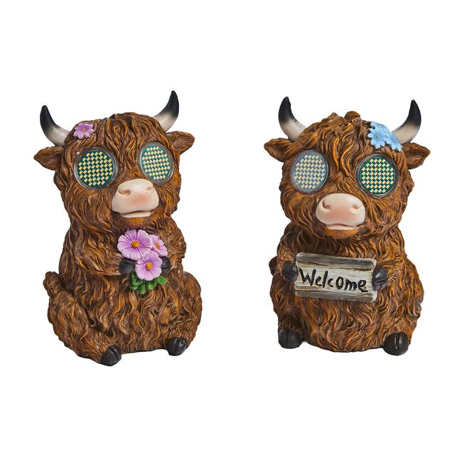 Highland Cow Solar Garden Light with Moving Eyes