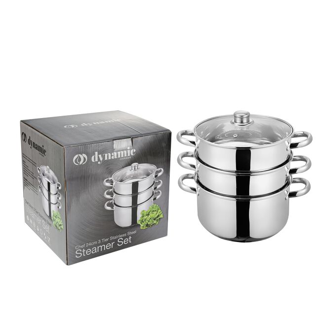 Dynamic Chef 24cm 3 Tier Steamer
