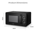 Tower 800W Black 20L Manual Microwave
